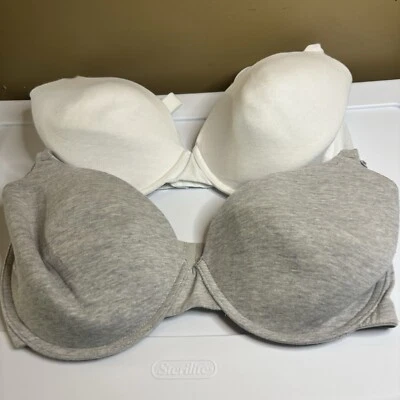 Paquete de dos firmas de mezcla de algodón Fruit Of The Look Brad gris y blanco 38 DD Foto 1 de 4