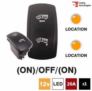 Interruptor balancín Carling 273.666 serie V contura v 12 v (encendido)/apagado/(encendido) 2x LED ÁMBAR - Imagen 1 de 5