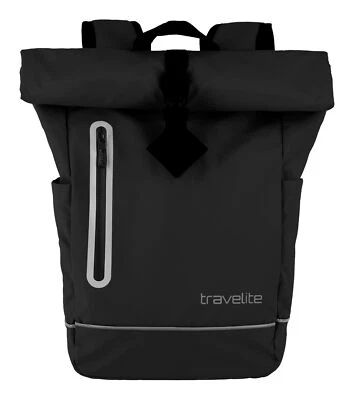 travelite Basics Roll-Up Backpack Plane Rucksack Rucksack Black schwarz - Bild 1 von 4
