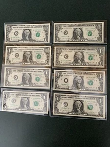 1988A $1 UNLISTED STAR NOTE REPLACEMENT SET FROM THE 8 FEDERAL RESERVES GEM CU - Picture 1 of 2