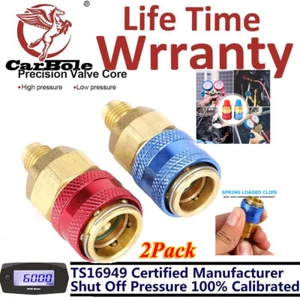 2Pcs A/C Air Conditioning Quick Coupler Adapter High Low Manifold Connector Tool - Picture 1 of 15