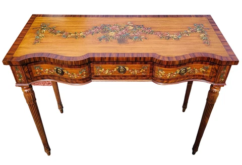 Vintage MAITLAND SMITH Adams Painted SATINWOOD Brandy Board SIDEBOARD Console Cover