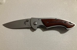 Browning Prism II Folding Knife -  Wood Handle, Stainless Steel Blade - Picture 1 of 9