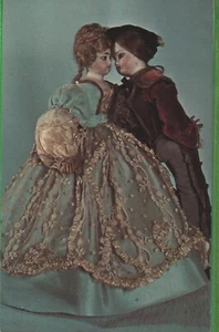 Pareja de pelucas de mohair vintage de muñeca postal masculina y femenina 1972 - Imagen 1 de 4