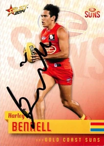 Signed 2014 Gold Coast Suns AFL Select Footy Stars Card - Harley Bennell - Bild 1 von 3