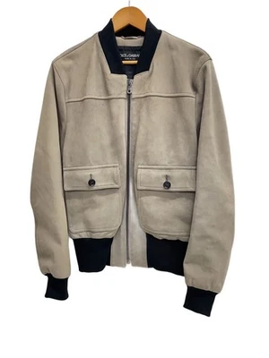 Hombres DOLCE&GABBANA DOLCE GABBANA Chaqueta de Cuero Bolero 50 Cuero de Cabra GRIS Foto 1 de 4