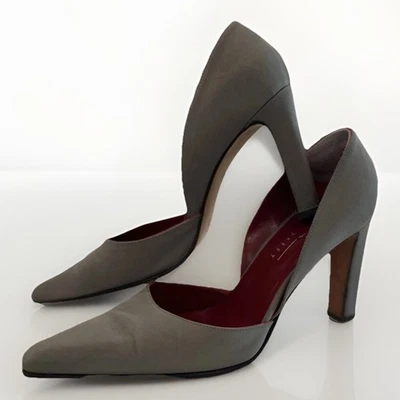 Vestido de salón italiano Michel Perry de tela gris para dama - talla 38,5 Foto 1 de 4