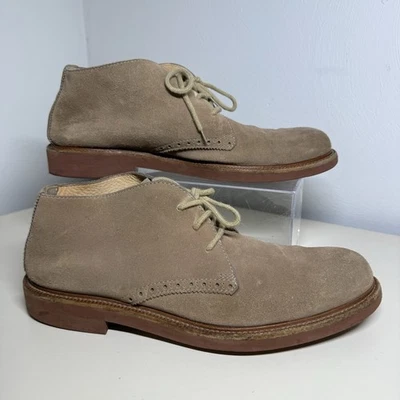 Ermenegildo Zegna Beige Suede Lace Up Chukka Boots A2686X - Men’s Size 9,5 US - Image 1 of 4
