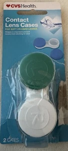 2x FUNDAS PARA LENTES DE CONTACTO CVS para lentes blandas o duras 2 fundas nuevas - Imagen 1 de 2