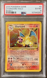2000 Pokemon Game TCG Charizard Base Set 2 Holo Rare PSA 6 *Swirl ๐ WOTC #4 - Picture 1 of 2