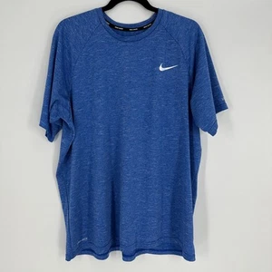 Nike Dri-Fit Heathered Short-Sleeve Hydroguard Swim Shirt Blue Mens XXL - Bild 1 von 7
