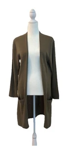 Ralph Lauren Black Label Cardigan Womens Cashmere Long Carmel Brown Sweater L - Picture 1 of 6