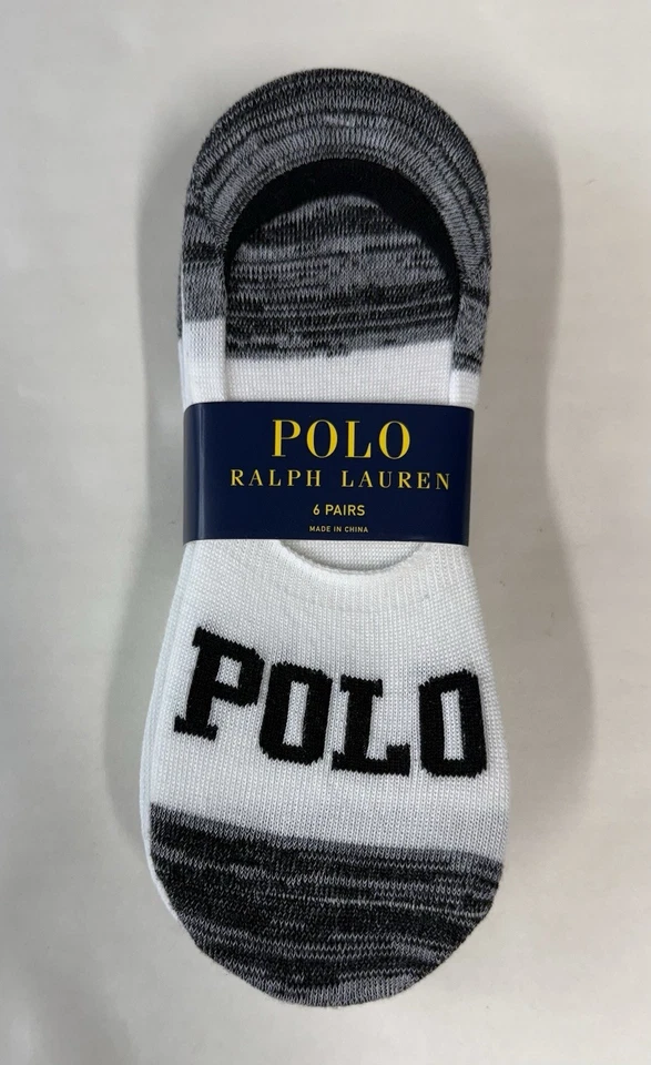 NUEVO CON ETIQUETAS Polo Ralph Lauren Para Mujer 6 Pares Cojín No Show Calcetines Talla 4-10.5 Foto 1 de 4