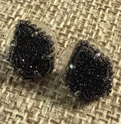 Kendra Scott Tessa Gunmetal Black Drusy Stud Earrings - Image 1 of 3