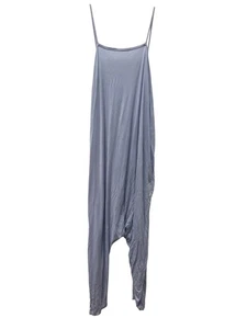Free People Jumpsuit Womens XS Light Blue Harem Wide Leg Boho Romper Lounge - Picture 1 of 6