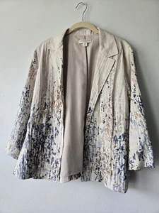 Chaqueta Coldwater Creek clásica de lino grande - Imagen 1 de 5