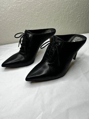 Vince Camuto Maivyn Leather Mule Style Black Lace-Up Heel Sz 7 - Image 1 of 4
