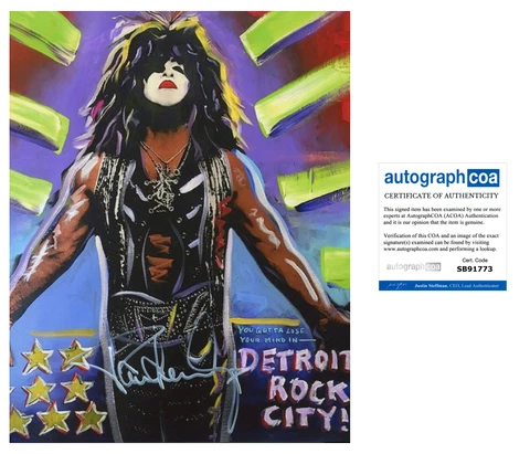 KISS Paul Stanley signed Autograph 8x10 Photo Autographed ACOA COA Cover