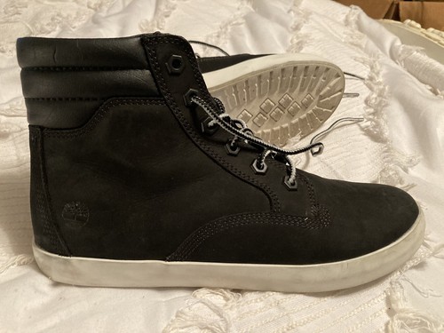 Stivali da sneaker Timberland Dause in pelle nera taglia 8 indossati una volta