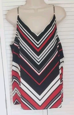 NUEVO CON ETIQUETAS CALVIN KLEIN TOP CAMISOLA A RAYAS COLORIDAS SEPARA GRANDE  Foto 1 de 4