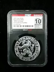 2021 Lion Royal Dutch Mint Proof 10 (PF70) Ultra Cameo VaultBox Unvaulted #3237 - Picture 1 of 2