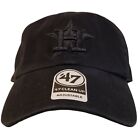 '47 Clean Up All Black Houston Astros Adjustable Baseball Hat Cap MLB Unisex New