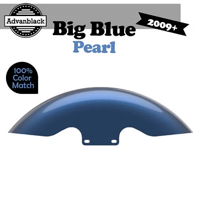 Guardabarros delantero corto Big Blue Pearl Holeshot Performance 19" para Harley Davidson Foto 1 de 4