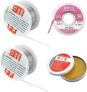 Soldering Tool Kit, 2 Pack of 0.6mm Solder Wire (1.76oz / 50g) + Rosin Flux Past - Picture 1 of 8
