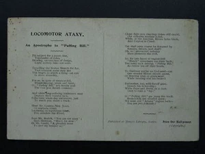 Railway Seaton LOCOMOTOR ATAXY An Apostrophe to Puffing Bill POEM c1905 Postcard - Picture 1 of 4
