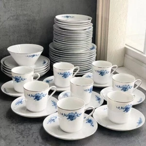 49 pezzi servizio vintage Eschenbach Baviera blu danese floreale fine Cina Germania - Foto 1 di 9
