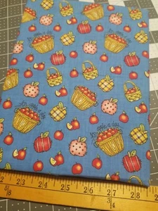 Rare Vintage Dianna Marcum Marcus Brother Apple Crate Basket Picking Farm FABRIC - Picture 1 of 2