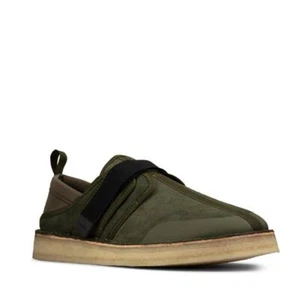 Clarks Originals Trek Taiyo Olive Combi Leather Shoes Size UK 10G - Picture 1 of 6