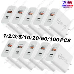 For iPhone 15 14 13 12 11 QC Fast Charger Block 20W USB C Wall Power Adapter Lot - Picture 1 of 13