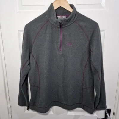 Lowe Alpine 1/4 Zip Jumper UK 14 Grey Purple Ski Sweatshirt Womens Fleece - Image 1 of 4