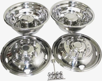 Simulador de roda de aço inoxidável 19,5 pol. 10 lugares para caminhão Ford F450 F550 2005-2025 - Imagem 1 de 4