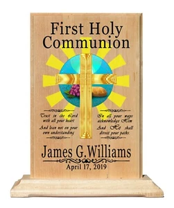 Custom First Holy Communion Gift 1st Holy Communion Free Standing Sign - Picture 1 of 4