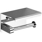  304 Stainless Steel Toilet Holder with Phone Shelf, Bathroom Tissue Holhy