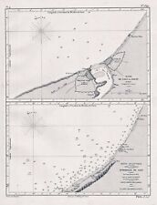 Salé Rabat Morocco Marokko Maroc Africa Afrika sea chart map Seekarte 1851