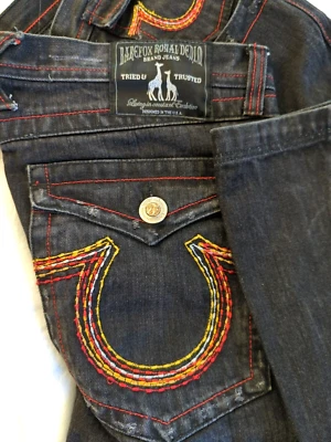 Jeans BAREFOX Vintage Años 90/Y2K 40x31 Negro Suelto Hip Hop Pierna Ancha Patinador Fabuloso Foto 1 de 4