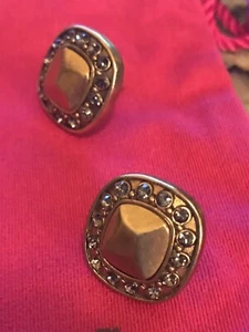 Silpada K&R Brass Swarovski CRYSTAL Post Stud Earrings KRP0070 Was $39 - Picture 1 of 3
