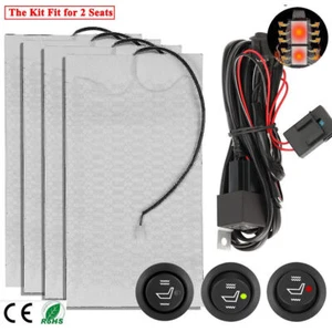 4x Car Carbon Seat Universal Heating Mats Retrofit Kit For Trucks Auto Pad UK - Picture 1 of 14