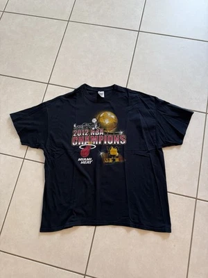 Vintage 2012 Miami Heat NBA Champions LeBron James black t-shirt XXL Mens - Image 1 of 4