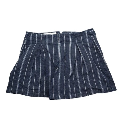 Pantalones cortos Gap para mujer 04 azules cintura alta plisados delanteros a rayas pantalones de novio Foto 1 de 4