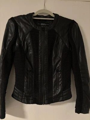 Chaqueta de Moto BNCI Texturizada Imitación Gamuza Cuero Crochet Cremallera Completa Negra Talla S Foto 1 de 4