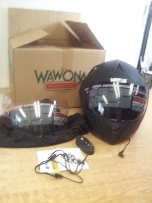 Virtue MD-808 Full Face Motorcycle Helmet Size S Matte Black - Image 1 of 4