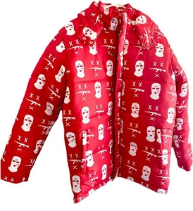 Free Zilla Apparel Red Bubble Hooded Jacket Zip Pockets Size Large NWOTS - Picture 1 of 8