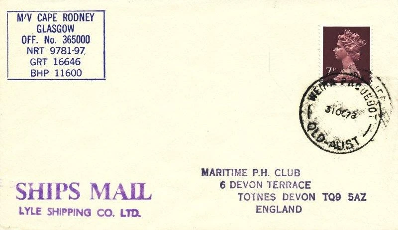 Paquebot Frighter MV CABO RODNEY Lyle Glasgow Gran Bretaña Weipa Queensland Foto 1 de 1