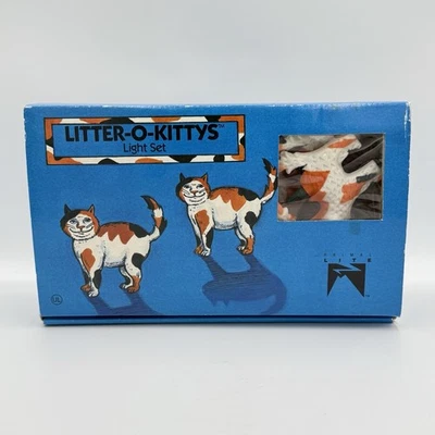 Caja De Colección Primal Lite Litter-O-Kittys Cadena Luces Molde Soplado Calico Gatos 10 Foto 1 de 4