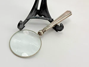 Vintage SOLID SILVER Handled MAGNIFYING GLASS by William Yates, Sheffield c1963 - Picture 1 of 8