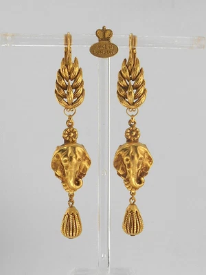 ASKEW LONDON ELEPHANT AND LEAF DROP EARRINGS - Image 1 of 4